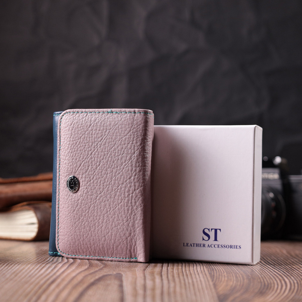Практичный кошелек для девушек из натуральной кожи ST Leather 22496 Разноцветный Киев - изображение 1