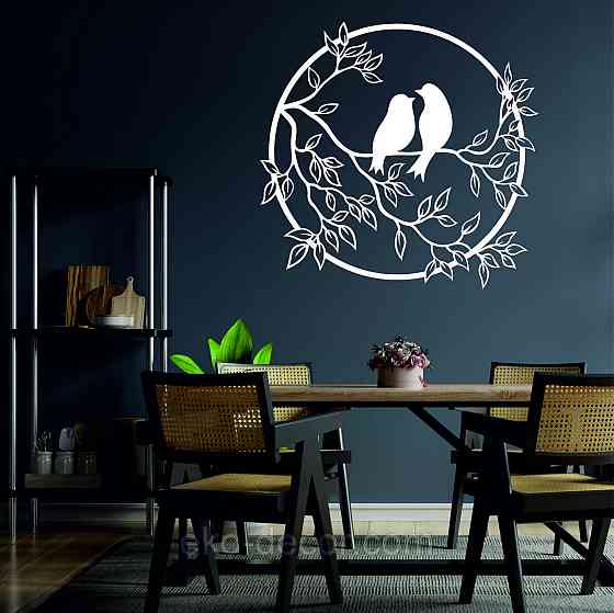 Декоративне настінне Панно «Пташки на гілці», Декор на стіну 70*67 см, Білий Київ