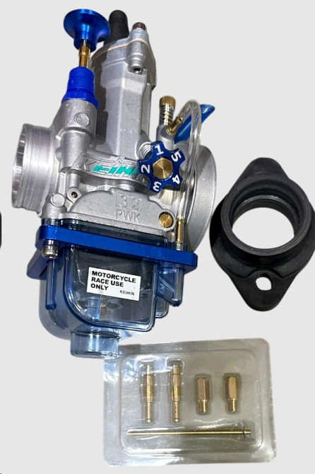 Карбюратор мотоцикл   4T CB/CG   PWK 32 с переходником на  МТ , Урал , ИЖ , Минск  ручной подсос + жиклёры + игла Мукачево - изображение 1