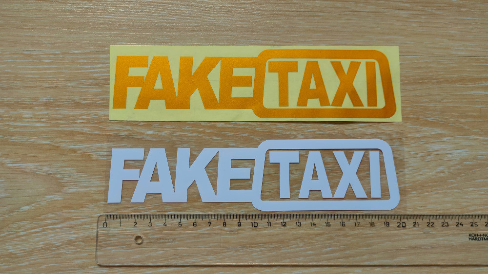 Наклейка на авто FakeTaxi Белая, Желтая светоотраж Киев - изображение 5