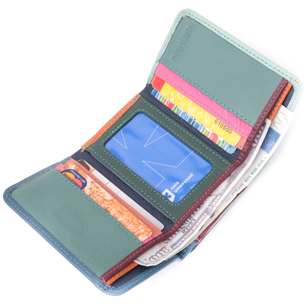 Барвистий жіночий гаманець із натуральної шкіри Різнокольоровий (ST Leather) Київ - фото 10