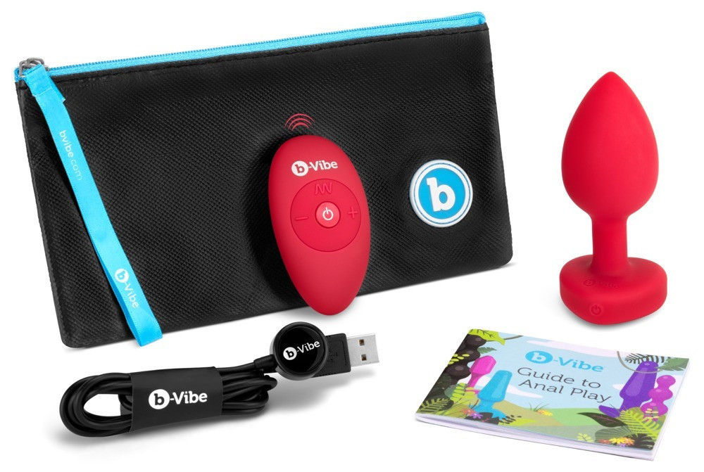 Анальная пробка с вибрацией и пультом управления B-Vibe Vibrating Heart Plug M/L Red Sex Aura Киев - изображение 7