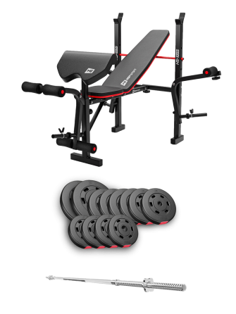 Набір Hop-Sport Premium 69кг з лавою HS-1055 Pro та штангою Киев