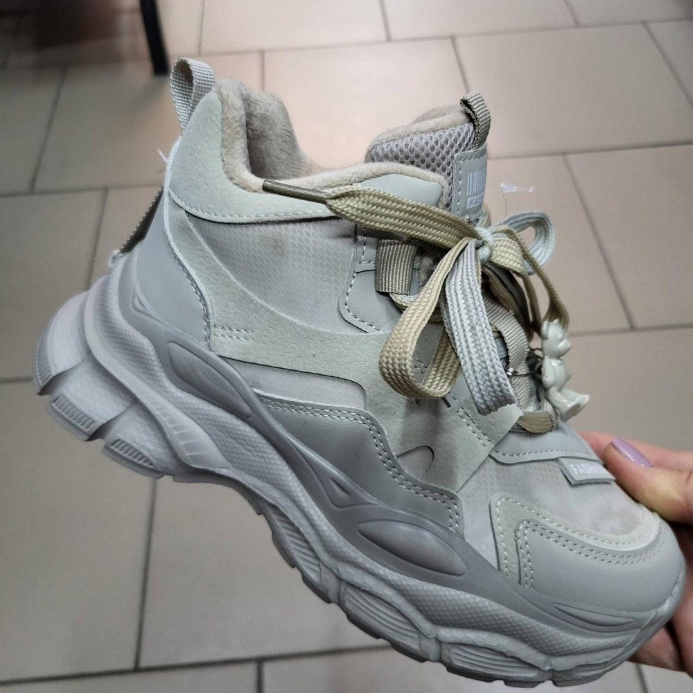 Кроссовки  для девочки подростка бежевые на флисе 33,34,35,36,37,38 Николаев - изображение 5