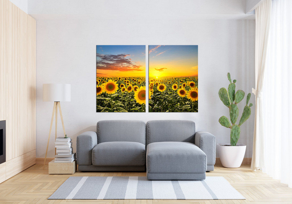 Модульна картина в вітальню/ спальню Соняшник TLV-2_073 70x102 см Київ - фото 3