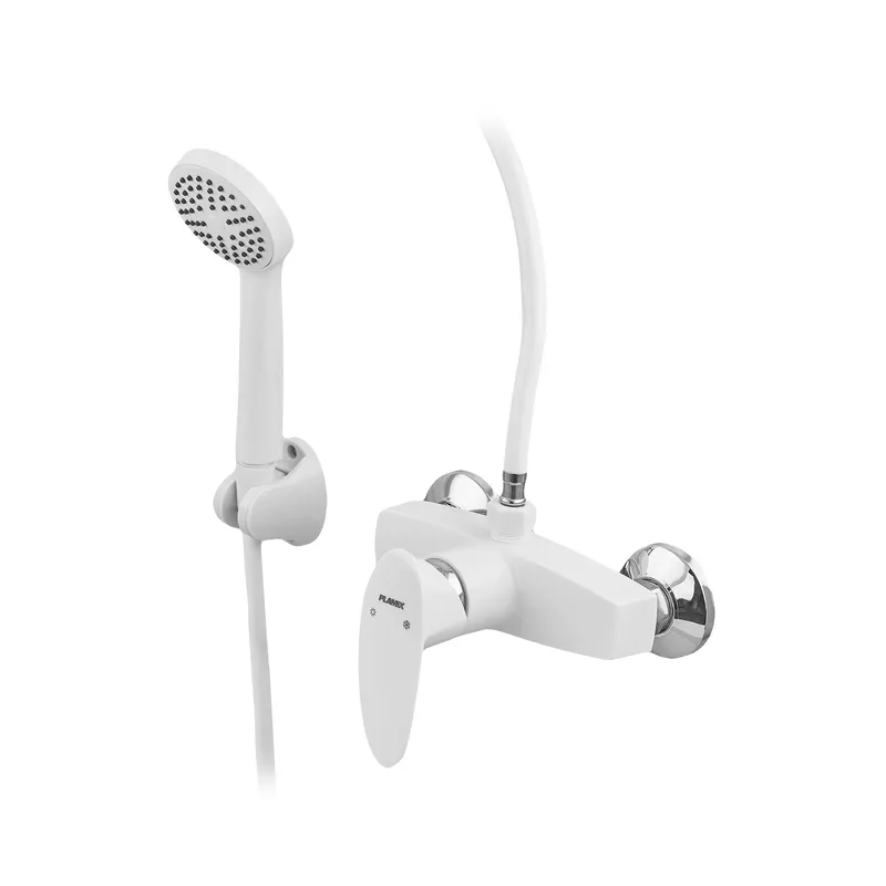 Смеситель для душа Plamix Cezar-003 SET белый с шлангом, лейкой и кронштейном (PM0665) Харьков - изображение 1