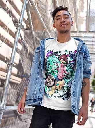 Футболка для хлопчика з аніме принтом Дандадан Сеіко Айасе Косплай оверсайз (зріст від 165 до 180) Чорний AnimeJ1213m Дніпро