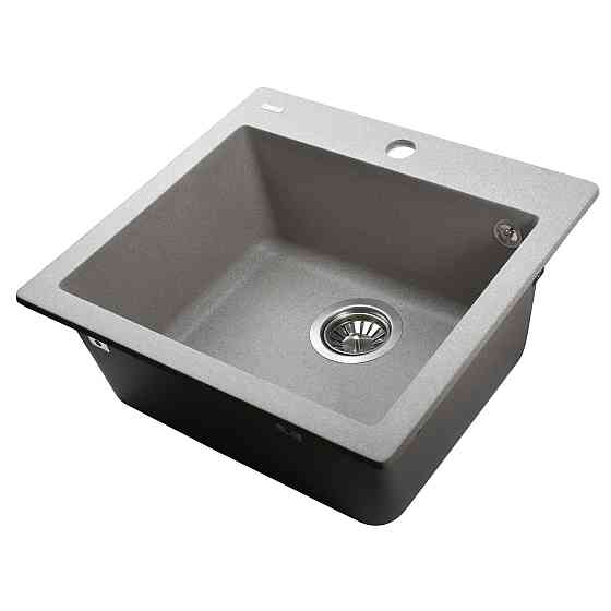 Гранітна мийка Globus Lux AOSTA сіiрий камiнь 490x455мм-А0005 Київ