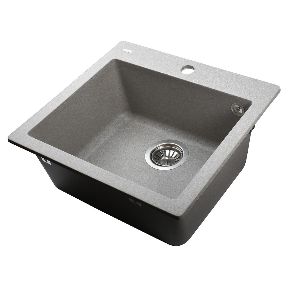 Гранітна мийка Globus Lux AOSTA сіiрий камiнь 490x455мм-А0005 Тернопіль - фото 4