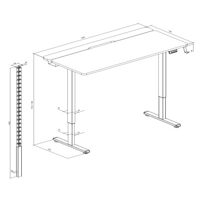 Комп'ютерний стіл OfficePro з електрорегулюванням висоти 1500 x 720 мм Black (ODE1575B) Вінниця - фото 3