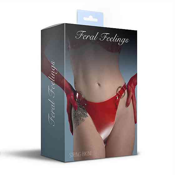 Трусики классические Feral Feelings - String Bikini Red Trasparent Sex Aura Киев
