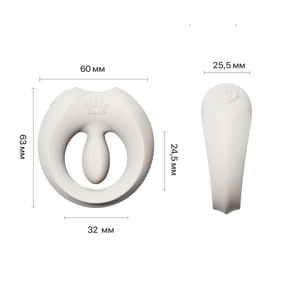 Эрекционное смарт-виброкольцо Zalo Apis Ivory White, до 4 часов работы, зарядный кейс Sex Aura Киев - изображение 4