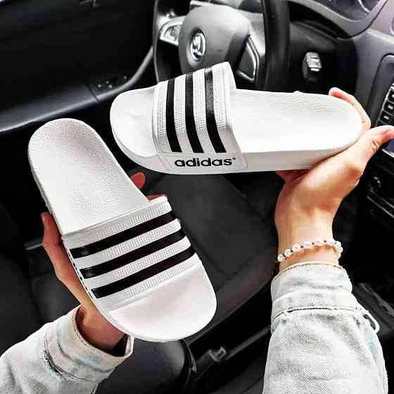 Чоловічі Білі Шльопанці Adidas Сланці Тапочки Адідас (розміри: 41,42,44,45) Дніпро