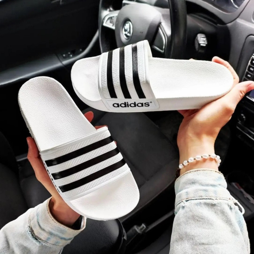 Чоловічі Білі Шльопанці Adidas Сланці Тапочки Адідас (розміри: 41,42,44,45) Дніпро - фото 3