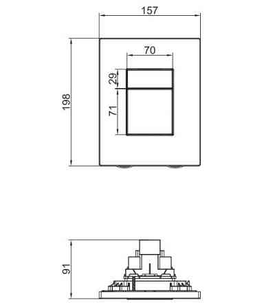 Панель змиву пластикова Koer KT-0607-07 157x198x3mm, кнопка квадратна   ( KR5345 ) 35935 Харьков