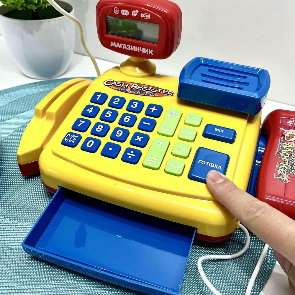 Дитячий ігровий касовий апарат Limo Toy з продуктами калькулятором мікрофоном та сканером (7018-UA) Чернігів - фото 9