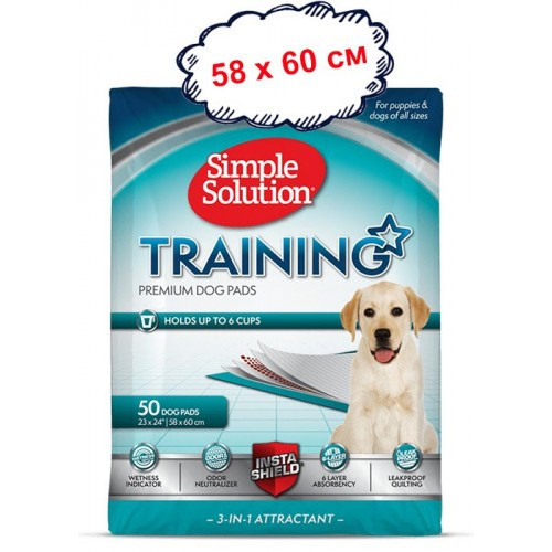 Simple Solution Training premium dog pads (Сімпл Солюшн Тренінг) пелюшки 58x60 см для собак і тварин Запоріжжя - фото 1