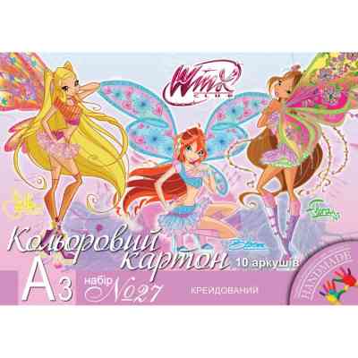 Кольоровий картон 1 вересня крейдованого А3, 10 аркушів (950523) Вінниця