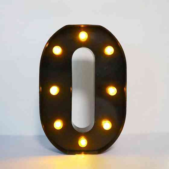 Літера з підсвіткою O об'ємна маленька 22 на 14 см чорний Київ