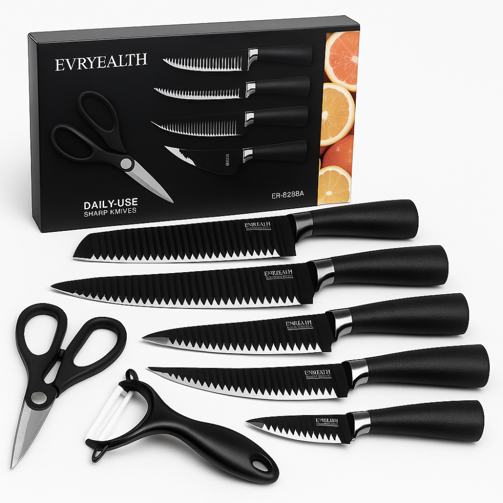 Нержавеющий кухонный нож Genuine King-B0011, Качественные ножи для дома, Набор ножей для кухни и дома QE-14 Львов - изображение 20