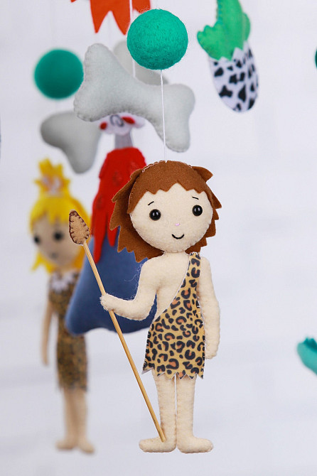 Дитячий мобіль на ліжечко для немовлят WooolyWool «Печерні люди» Київ - фото 3