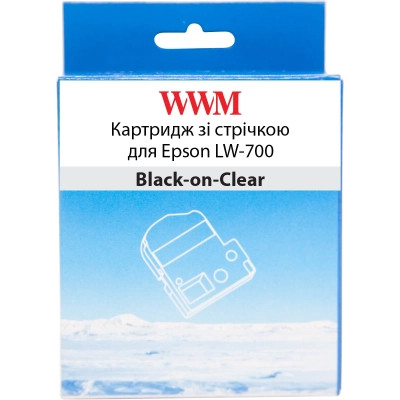 Лента для принтера этикеток WWM для Epson LW-700 24mm х 8m Black-on-Clear (WWM-ST24K) Винница - изображение 1