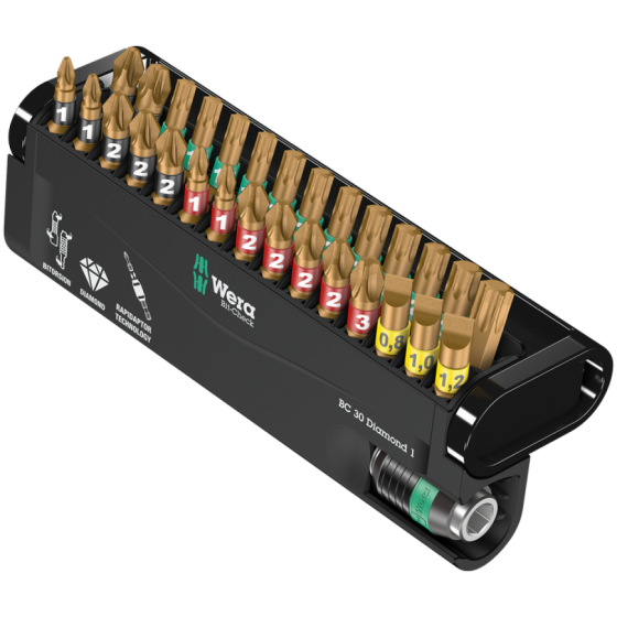 Набор бит PH,PZ,SL,Torx Wera Bit-Check Diamond 1 с алмазным покрытием 30шт. 05057431001 Одесса