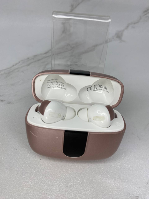 Б/В Bluetooth навушники TWS X08: бездротовий звук з LED-дисплеєм, активним шумозаглушенням та преміальним комфортом (Рожеві) Київ - фото 8