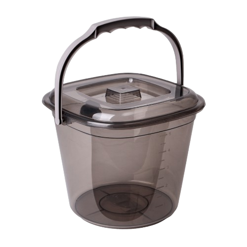 Відро 6л з кришкою пластик коричневий прозорий/какао Smart Алеана Житомир - фото 1