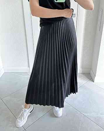 Женская классическая длинная юбка плиссе Черный Одесса