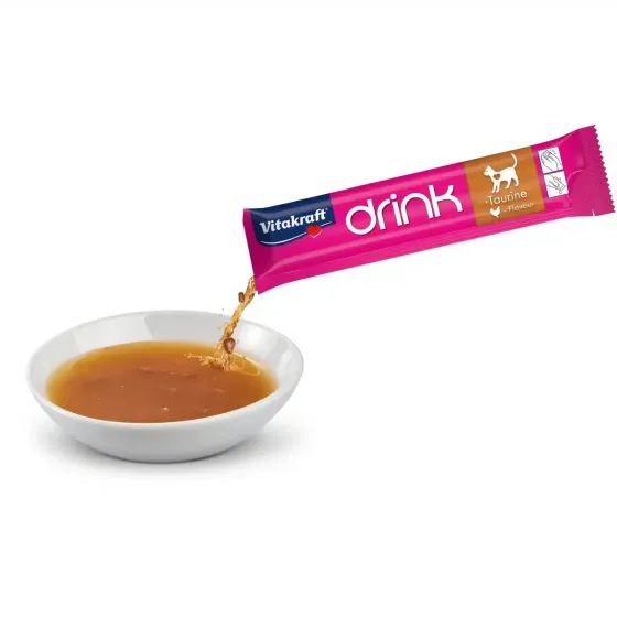 Аппетитный напиток для кошек кусочками мяса Витакрафт Vitakraft CAT DRINK со вкусом курицы и таурина 5 шт × 30 г Винница
