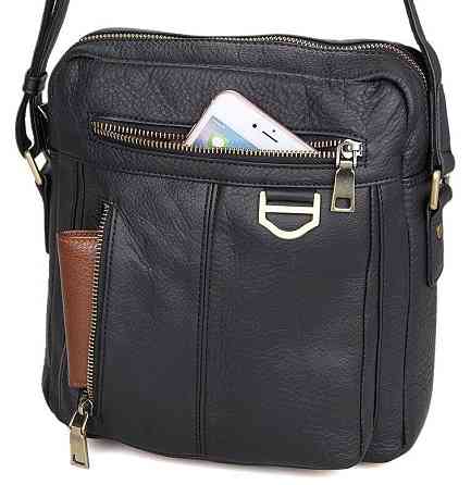 Сумка чоловіча Vintage 14436 через плече Чорна Київ