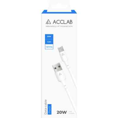 Дата кабель USB 2.0 AM to Lightning 1.2m PwrX 20W ACCLAB (1283126559549) Вінниця