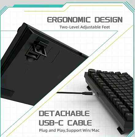 Ajazz AK820 механическая хотсвапная игровая клавиатура. Харьков