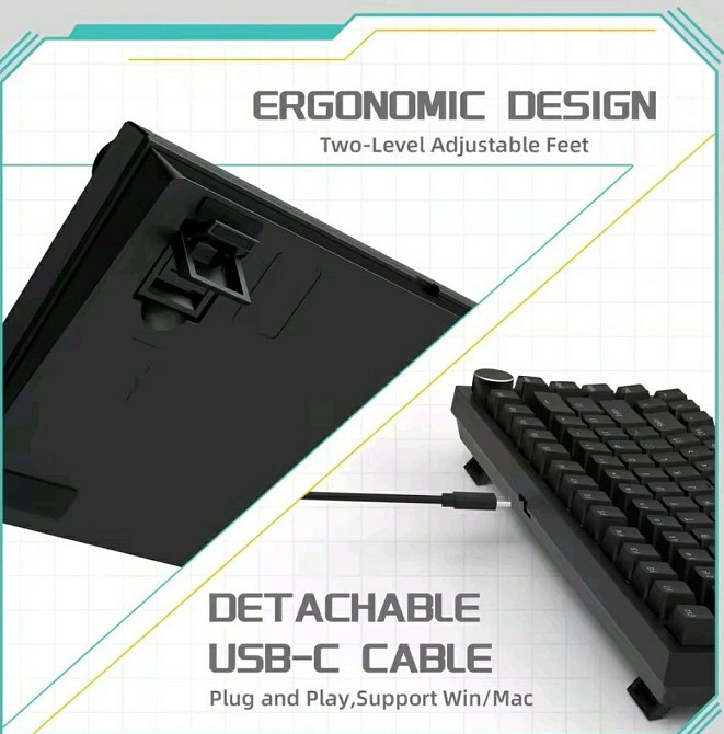 Ajazz AK820 механическая хотсвапная игровая клавиатура. Харьков - изображение 3