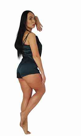 Піжама жіноча шовкова майка і шорти Зелений 46 Харків