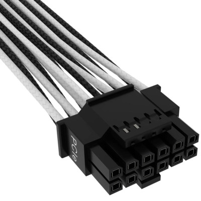 Кабель питания video power 12+4pin PCIe Gen 5 12VHPWR 600W black/white Corsair (CP-8920333) Винница - изображение 3