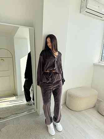 Женский плюшевый прогулочный костюмчик двойка: кофта и штаны плюшевый велюр Шоколад, 46/48 Одесса