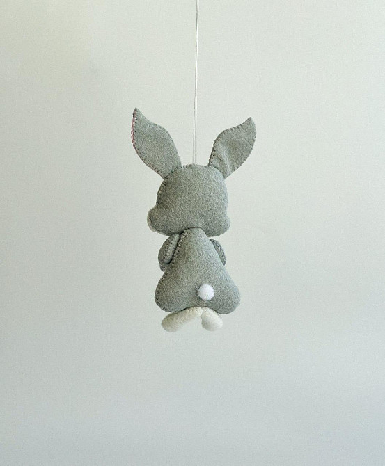 М’яка фетрова іграшка заєць ручної роботи – безпечна розвиваюча іграшка Київ - фото 5