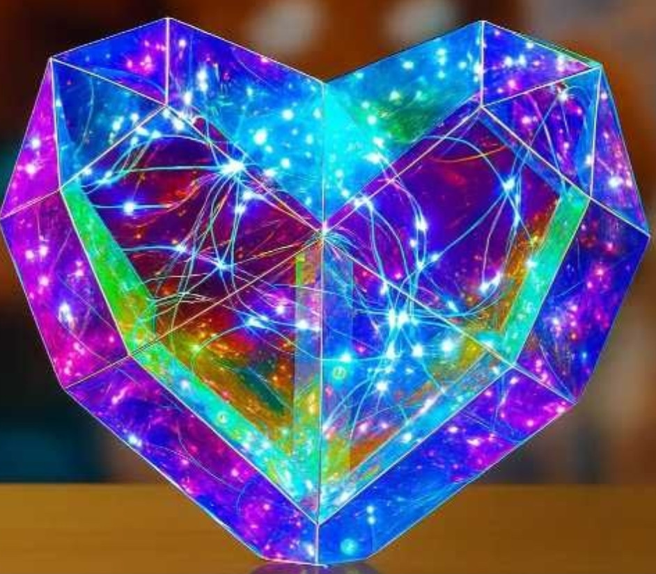 Ночник 3D сердца с эффектом голограмы USB Светильник Ночник сердечко. Харьков - изображение 1