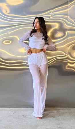 Штаны клеш женские в сетку с шортами Белый 42/46 Харьков