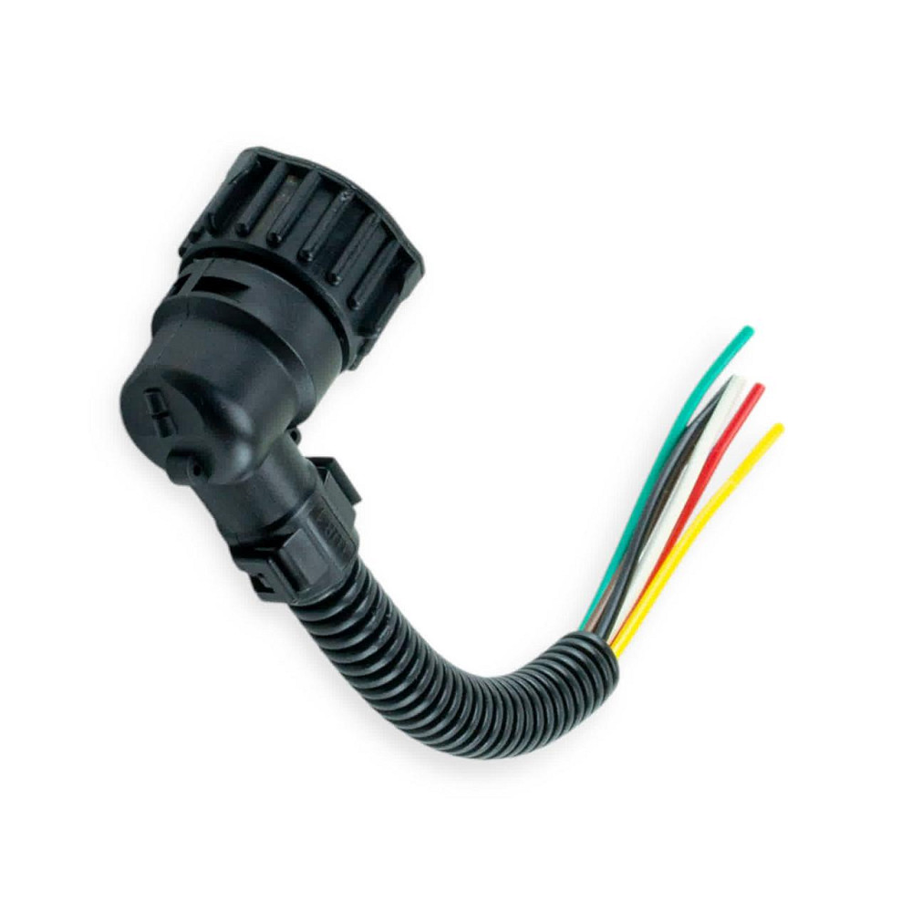 Роз'єм ліхтаря вантажівки круглий 7к мама кутова в гофрі заднього Мукачево - фото 1