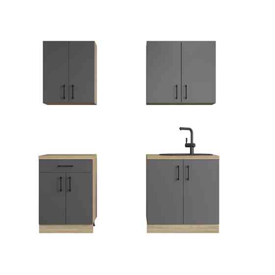 Кухня модульна Еверест Оптіма набір №2 Графіт 2 м (без стільниці) (DTM-5698) Львів