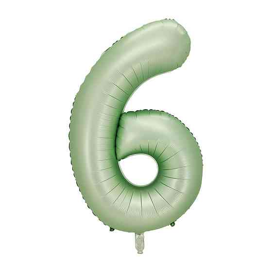 Кулька цифра 6 фольгована 40 дюймів оливковий Київ