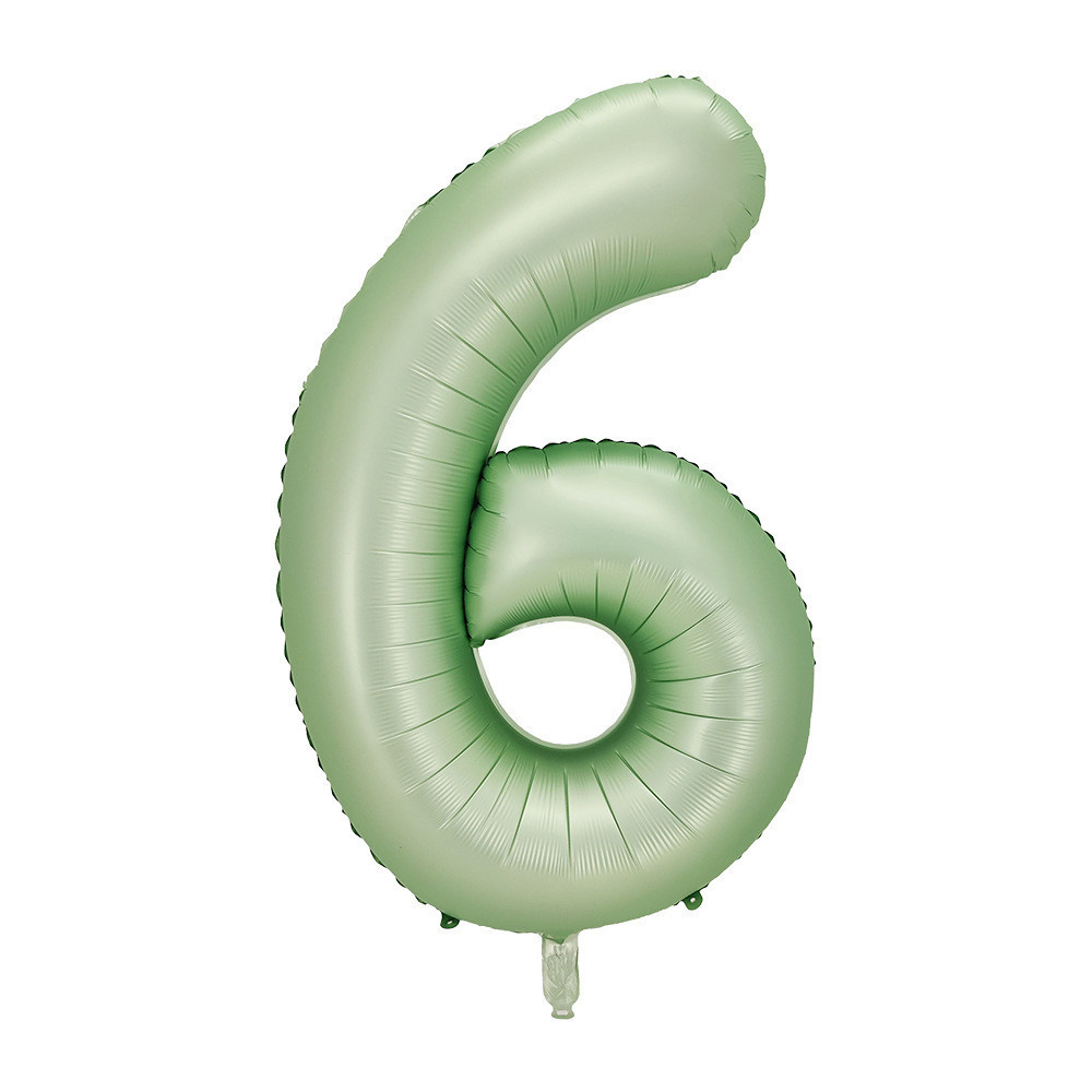 Кулька цифра 6 фольгована 40 дюймів оливковий Київ - фото 1