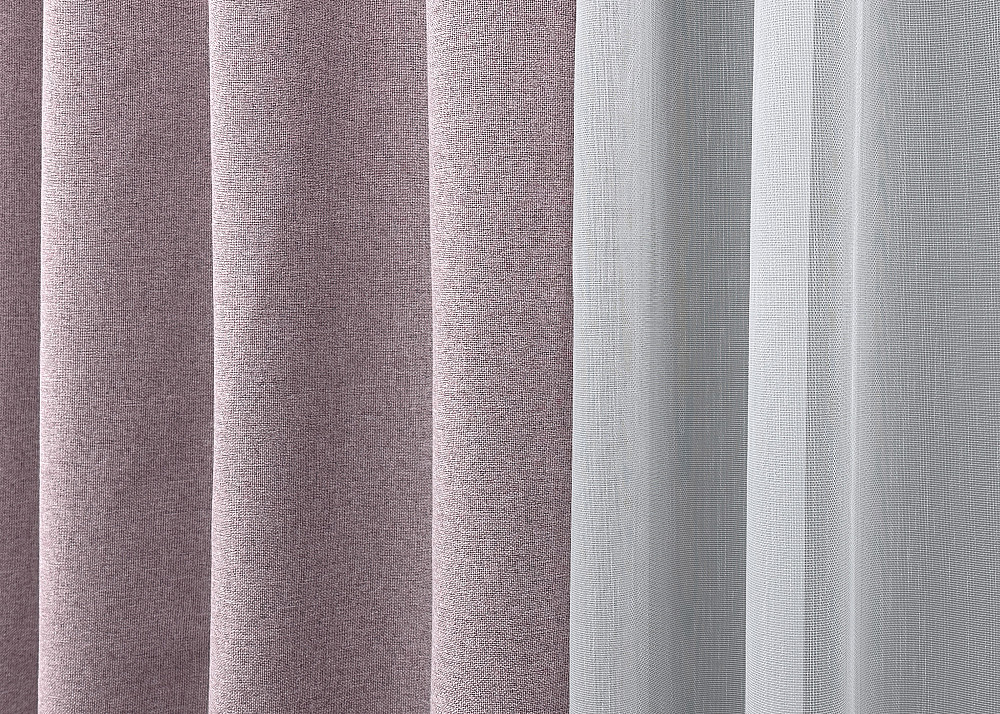 Комплект штор VR-Textil 100% блекаут ASHEN NIGHT 150х270 2шт і Тюль 400х270 1843ш-1153т пудровий з білим 71-088/3 Київ - фото 8