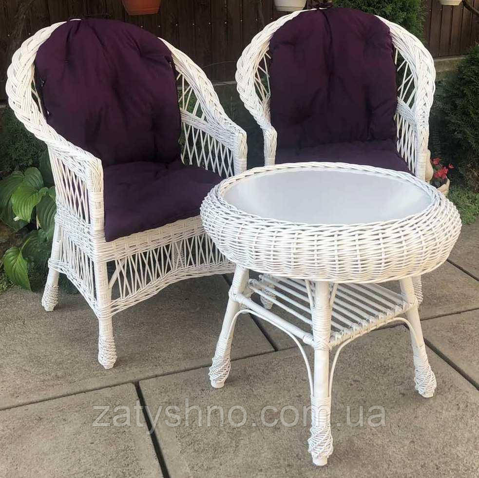 Плетеная белая мебель  |  Мебель из лозы белая |мебель плетеная с журнальным столом Киев - изображение 6