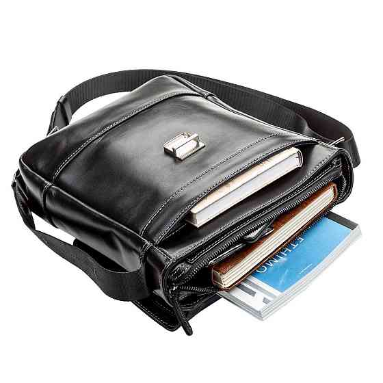 Сумка мужская SHVIGEL 11118 кожаная Черная Киев