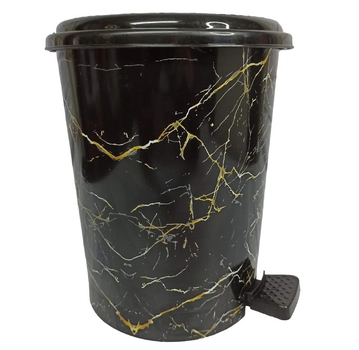 Відро з педаллю 10л Чорний мармур "ELIF" Харків - фото 1