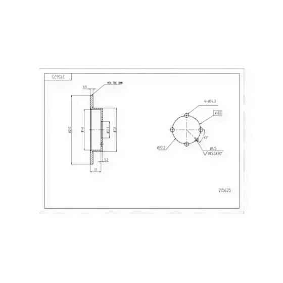 Диск Opel Astra G (1998-2010), Zafira A задний (240mm10mm) тормозной Мукачево